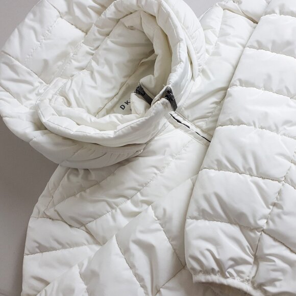 DKNY Built-in Vest Hooded Puffer Coat - Picture 3 of 16